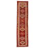 Vintage Turkish Hand-Knotted Runner Rug in Vibrant Red