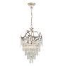 Ornate Vintage Silver Plated Tiered Crystal Chandelier