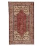 Vintage Turkish Hand-Knotted Area Rug in Rich Red Tones