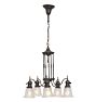 Vintage 5-Light Bare Bulb Chandelier