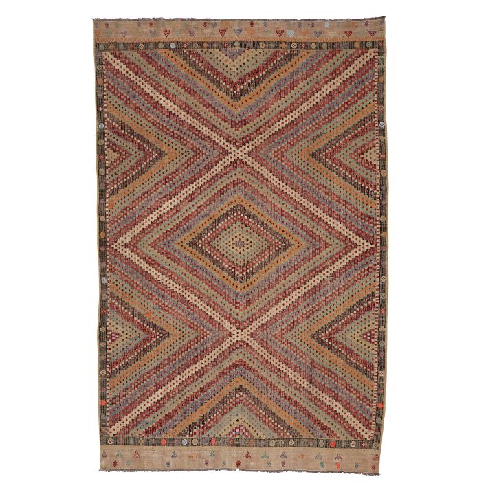 Vintage Geometric Anatolian Kilim Rug