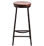 Steel Industrial Stool with Wood Seat