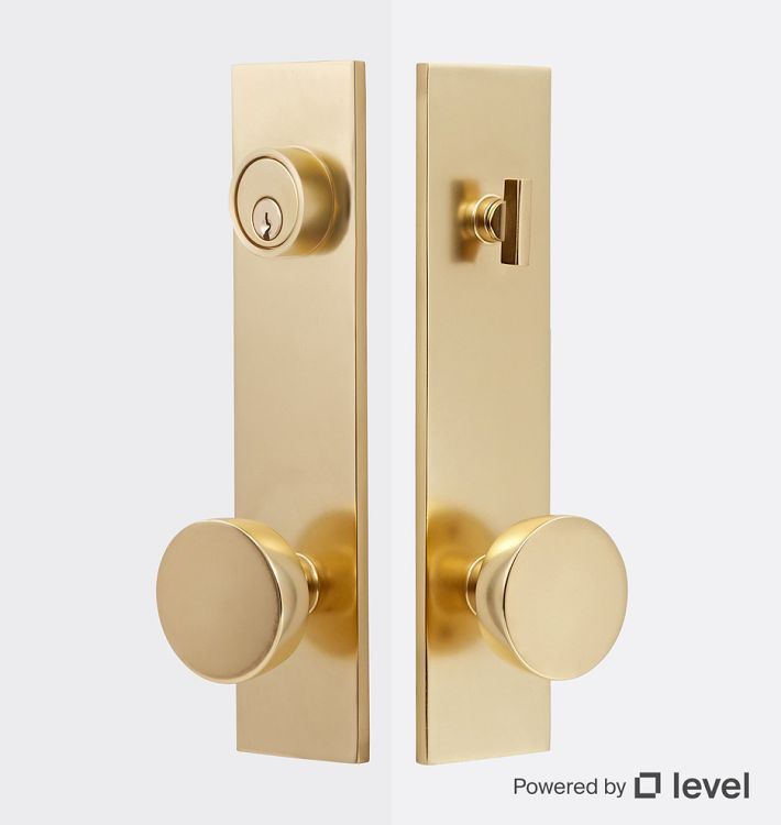 Tumalo Brass Knob Ext Door Set with Level Bolt, Smart home technology, CP CP 2.375