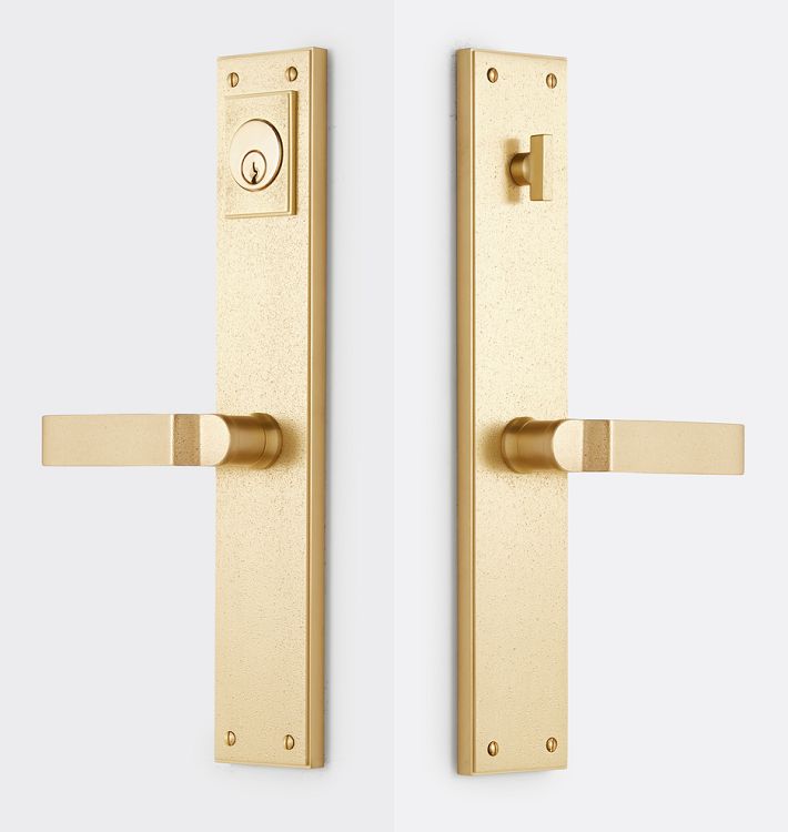 Jerico Brass Lever Exterior Door Tube Latch Set, CP 2.375 Standard