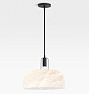 Dekum 16" Pendant, Alabaster Shade - Oil-Rubbed Bronze - 30" Length - No Vault Mount