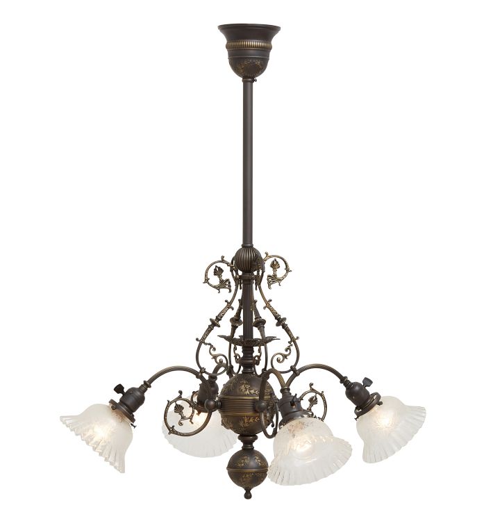 Antique Victorian 4-Light Chandelier