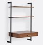 Holgate Walnut Modular 2-Shelf with 28" Desk and Oil-Rubbed Bronze Hardware with 48" Rails