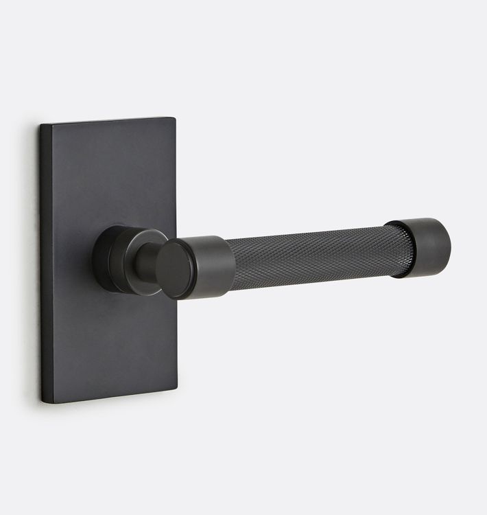 Trask Interior Door Set Rectangle Plate with Trask Lever, Passage - Oil-Rubbed Bronze