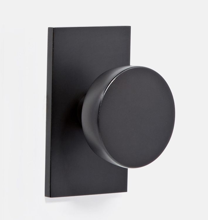 Tumalo Interior Door Set Rectangle Plate with Knob, Passage - Oil-Rubbed Bronze