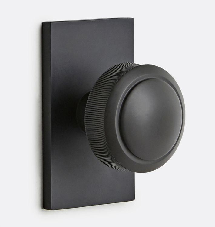 Rigdon Interior Door Set Rectangle Plate with Knob, Passage - Oil-Rubbed Bronze