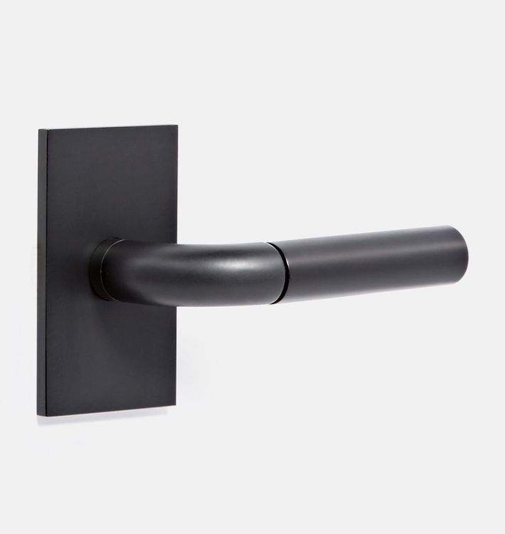 Tumalo Interior Door Set Rectangle Plate with Lever, Passage - Oil-Rubbed Bronze