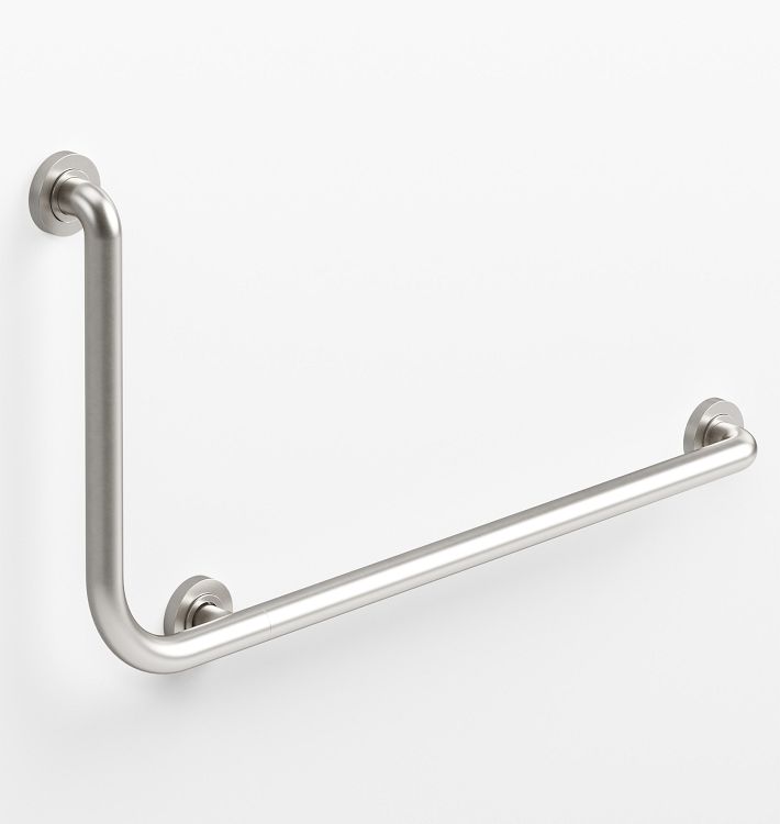 Angled Shower Grab Bar, Left Handed - Brushed Nickel