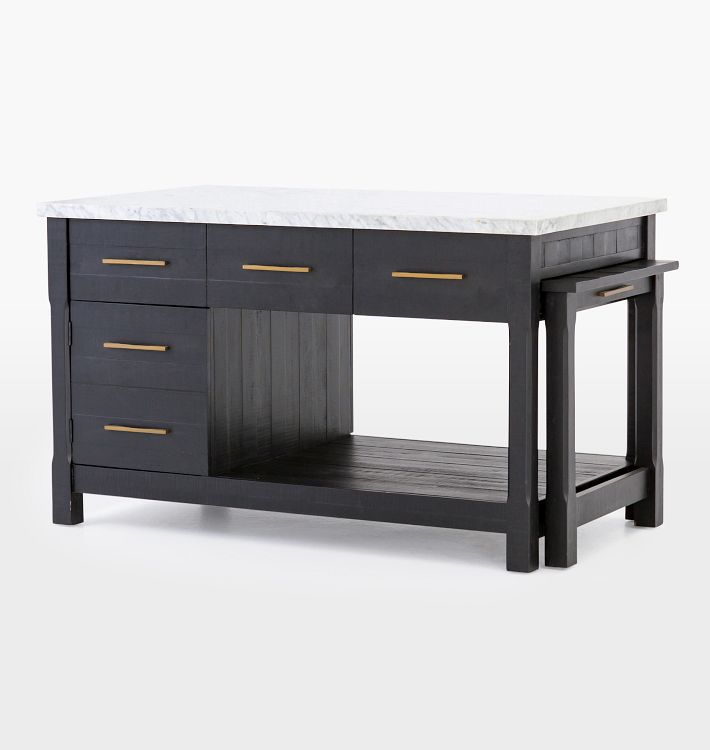 Dario Kitchen Island - 60" - Black Acacia