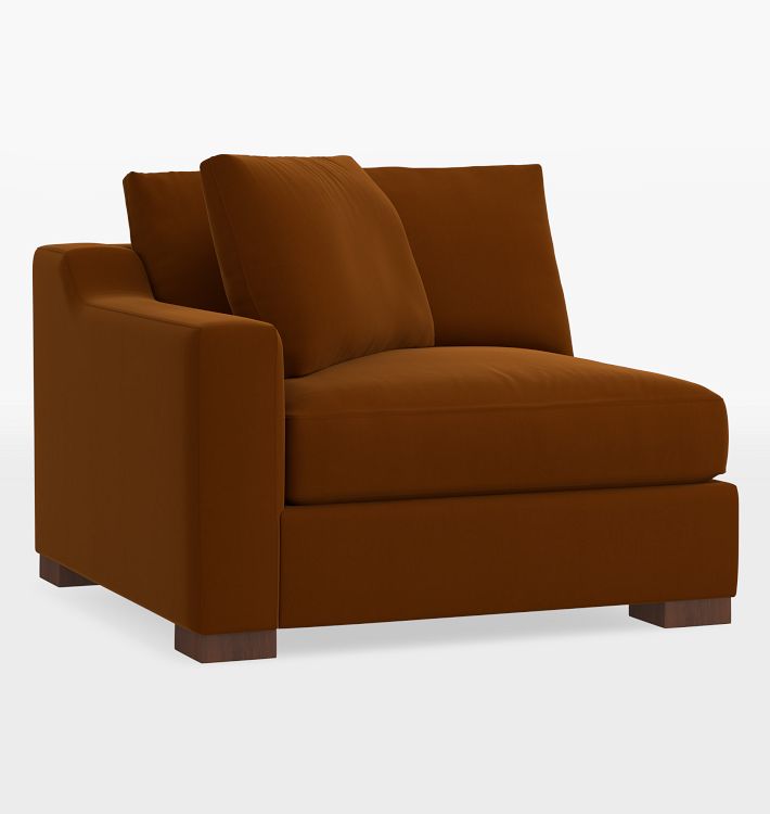 Sublimity Classic Sectional Left Arm Chair, Cannes Velvet Cognac