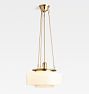 Hood Classic Pendant, Aged Brass - 16" Opal Wide Cylinder Shade - 38" Length