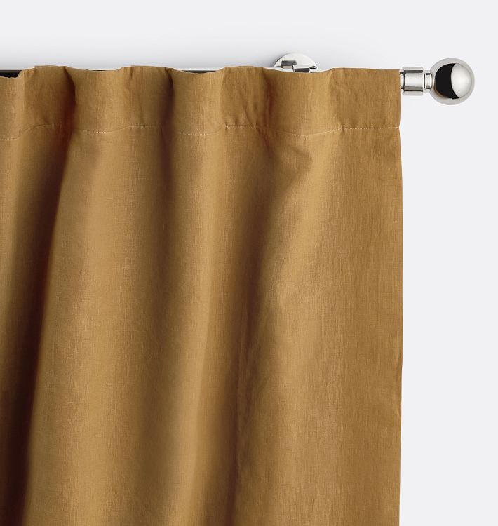 Belgian Linen Curtains, 50" x 84" - Antique Gold