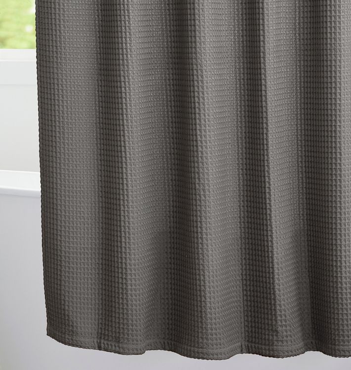 Organic Waffle Shower Curtain, Shadow Waffle