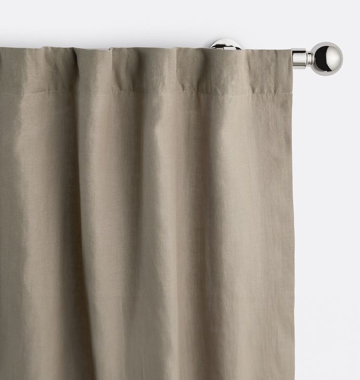 Custom Belgian Linen Blackout Curtains, 50" x 84" - Mink