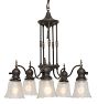 Vintage 5-Light Bare Bulb Chandelier