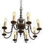 Antique Bronze Classical Revival 8-Light Chandelier