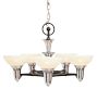 Vintage Chromed Art Deco 5-Light Cup Shade Chandelier