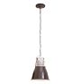 Enameled Black Industrial Pendant with Raw Aluminum Body