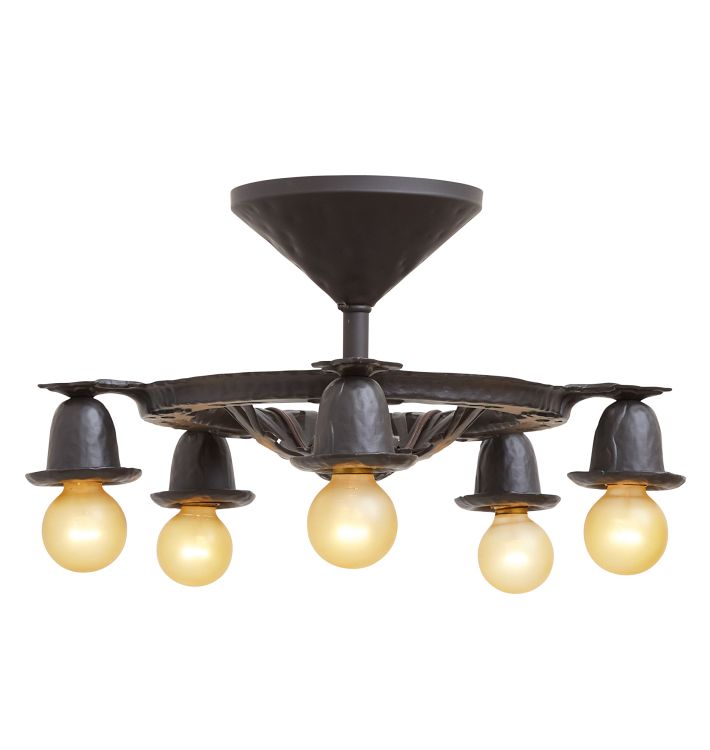 Vintage 5-Light Romance Revival Semi-Flush Fixture