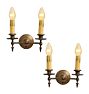 Pair of Vintage Classical Revival Double Candel Sconces