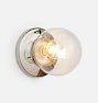 Foster 3-1/4" Fitter Sconce, Polished Nickel - Clear Globe Shade