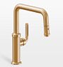 Descanso Quad Neck Pull Down Kitchen Faucet, Satin Bronze PVD