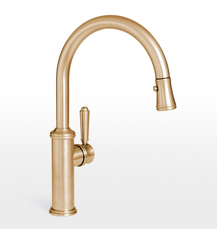 Davoli Pull Down Low Spout Faucet, Satin Bronze PVD