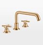 Descanso Cross Handle Roman Tub Filler, Satin Bronze PVD