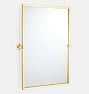 Yaquina Sharp Rectangle Pivot Mirror, 21" x 32" - Aged Brass