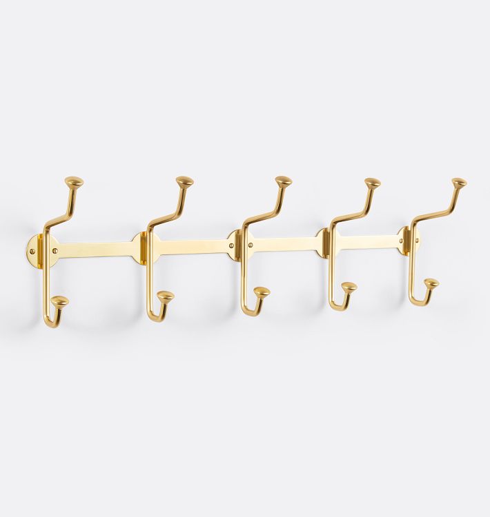 Fletcher 5-Hook Rack - Aged Brass