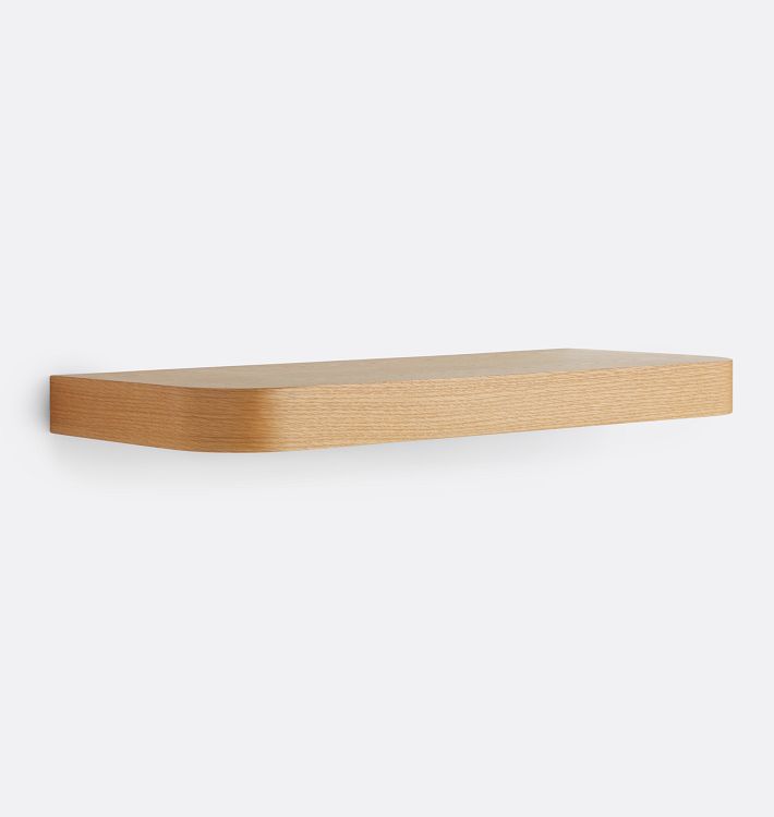 Curved Floating Shelf, 10x24" - White oak