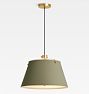 Oslo 18" Pendant, Aged Brass - 18" Matte Moss Shade - 32" Length