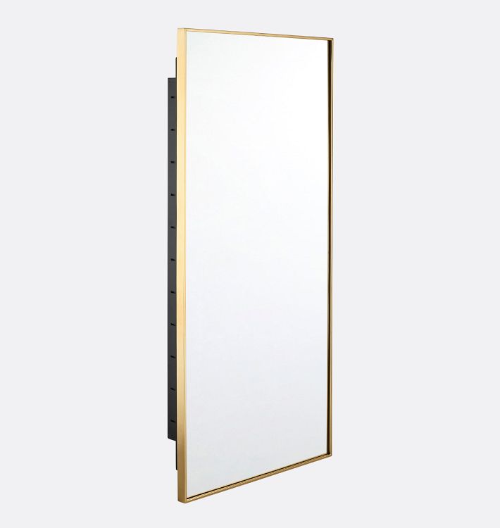 Barron Inset Mount Medicine Cabinet, Aged Brass