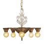 Vintage Art Deco Bare Bulb Chandelier