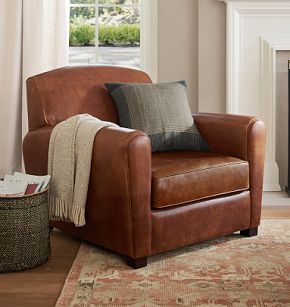 Doyle Leather Club Chair Echo Leather Umber