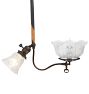 Antique Victorian Two-Light Converted Gas / Electric Pendant with Copper Flashed Finish