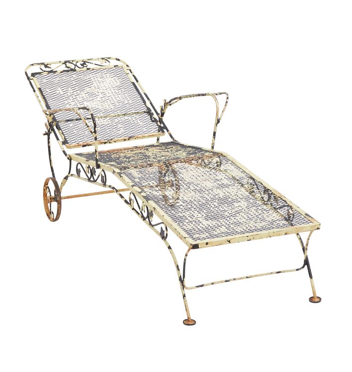 Wrought iron outdoor chaise lounge clearance