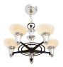 Vintage Art Deco Chromed 5-Light Cup Shade Chandelier