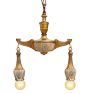 Vintage Egyptian Revival Two-Light Pendant