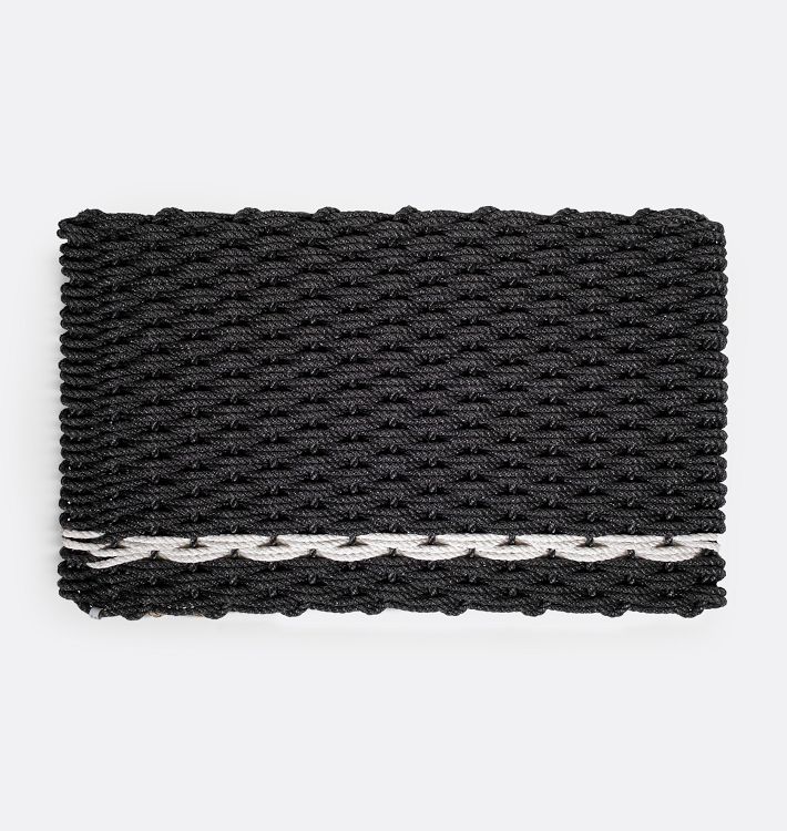 The Rope Co. Single Stripe Doormat - 18"x30" - Charcoal and Pearl