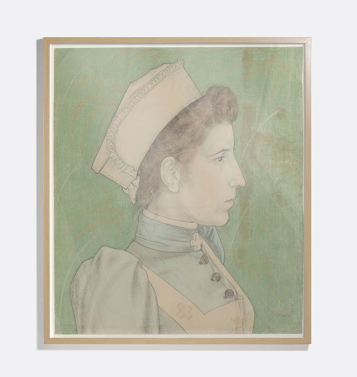 Portrait of Sister Nelly Framed Reproduction Wall Art Print 14"x16" by Jan Toorop