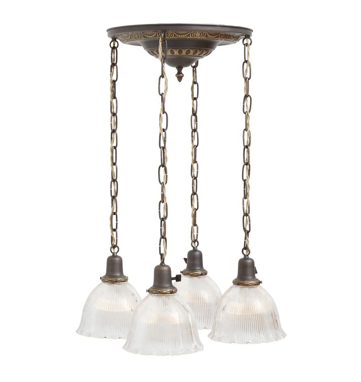 Vintage 4-Light Classical Revival Cluster Pendant