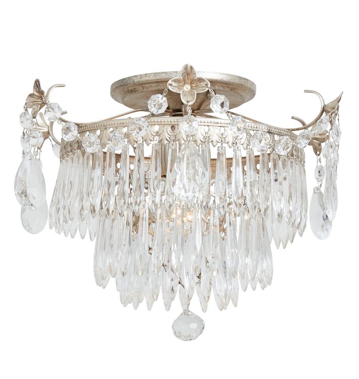 Classical Revival Tiered Crystal Semi-Flush Fixture