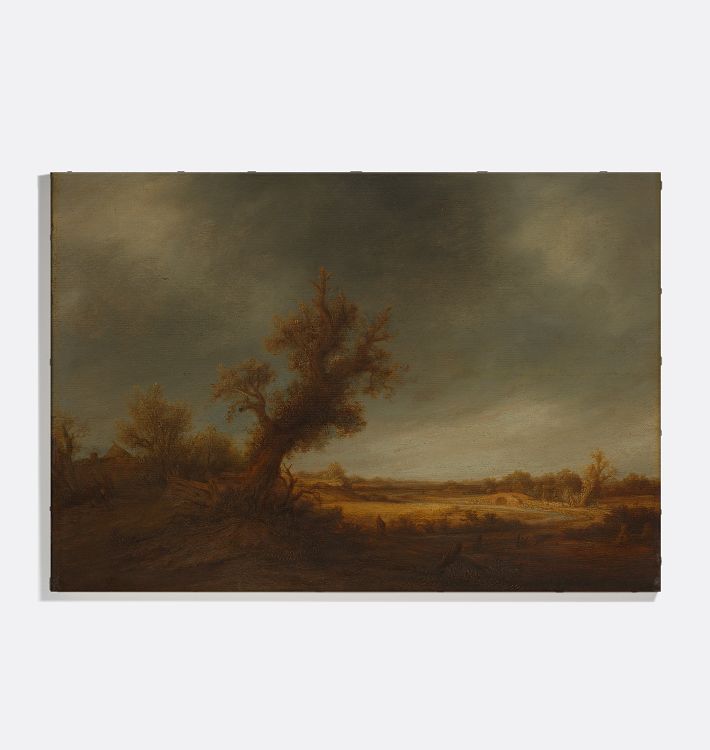 Landscape with an Old Oak Framed Reproduction Wall Art Print 16"x11" by Adriaen van Ostade