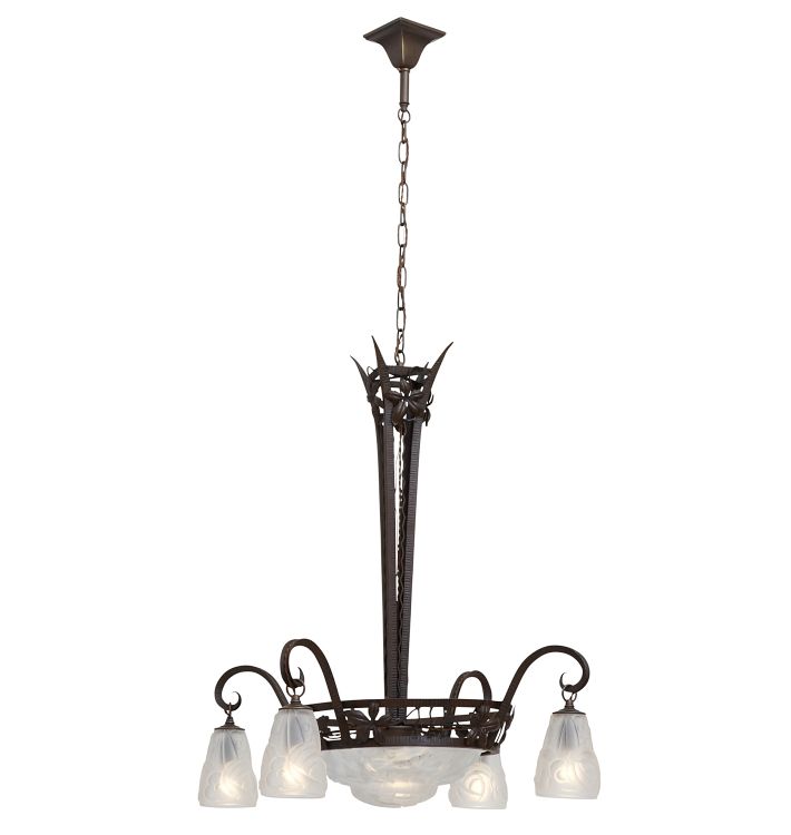 Extraordinary Art Deco Chandelier by Degue