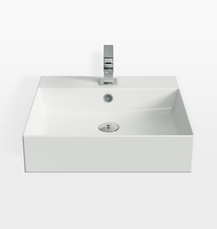 Calvo Wall Mount Sink - 20" Monohole - White